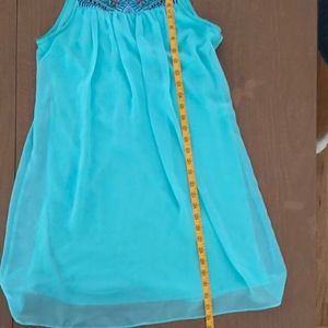 My Michelle light green dress with embroidered front.